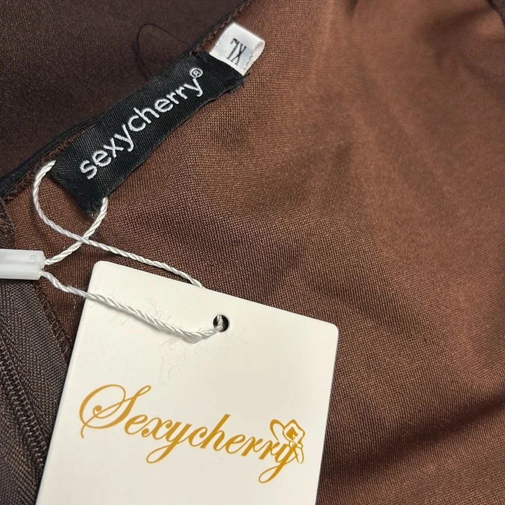 🆕Women Bodycon Long Maxi Sexy Floor Length Mermaid Dress in Chocolate Brown - Picture 10 of 10